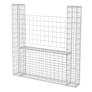 The Living Store Gabion Schanskorf 160x20x150 - Zilver - 3.5 mm draad - 1400 kg/m³