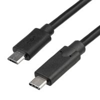 Akyga USB-kabel USB-micro-B stekker, USB-C stekker 1.00 m Zwart AK-USB-16
