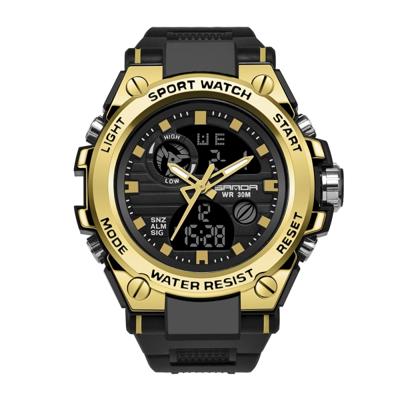 SANDA739 horloge plaat Chao mannelijke horloge mannelijke student mode trend multi functionele digitale waterdichte elektronische meter (goud)