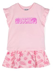 Moschino Kids ensemble haut-jupe à logo imprimé - Rose