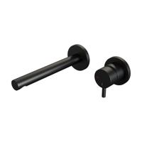 Brauer Black Edition Inbouw Wastafelmengkraan met Rechte Uitloop en Rozetten Model B1 Mat Zwart