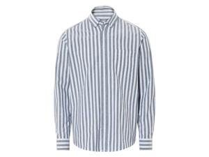 LIVERGY Heren overhemd (Wit/blauw gestreept, XL)