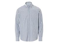 LIVERGY Heren overhemd (Wit/blauw gestreept, XL)