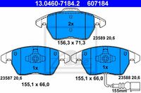 Remmenset, remschijf ATE, Remschijftype: Geventileerd: , Inbouwplaats: Vooras, u.a. für VW, Seat, Skoda, Audi