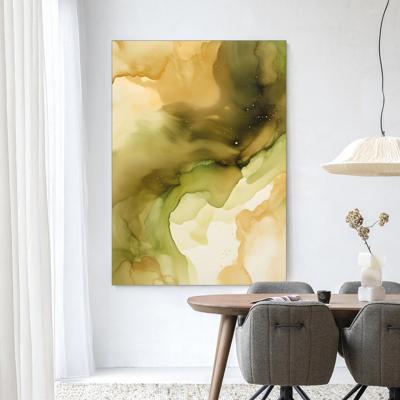 Urban Cotton Wandkleed 'Green Flow' 80 x 110cm in Frame - black