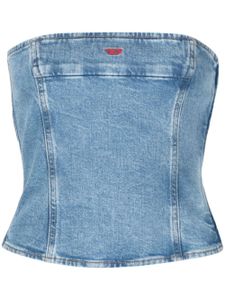 Diesel haut bustier DE-VILLE en jean à coupe crop - Bleu