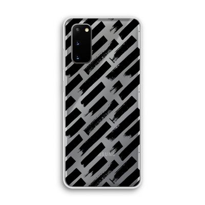 Zwarte vegen: Samsung Galaxy S20 Transparant Hoesje