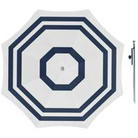 Parasol - wit/blauw - D180 cm - incl. draagtas - parasolharing - 49 cm - thumbnail