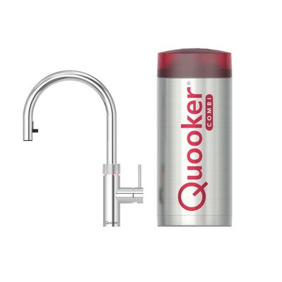 Quooker flex kokendwaterkraan - draaibare & uittrekbare uitloop - Combi+ reservoir - Warm / kokend water - Chroom 22+XCHR
