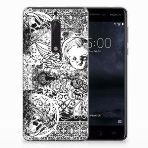 Silicone Back Case Nokia 5 Skulls Angel