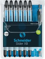 Schneider balpen Slider Basic, extra breed, zwart, doos van 6 + 1 gratis
