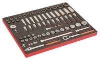 Bahco Foaminlay Fit&Go 3/3 met doppen en toebehoren en lange doppen en toebehoren 1/2" - met lasermarkering - 67-delig - FF1A196LM