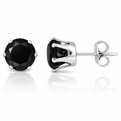 LGT Jewels Stud oorbellen Edelstaal Classic Round Black 8mm