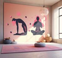 Boho yoga posities Muursticker sport