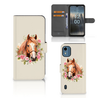 Telefoonhoesje met Pasjes voor Nokia C12 Paard