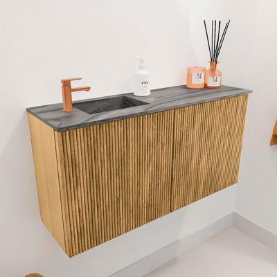Toiletmeubel Mondiaz Joya Dlux | 80 cm | Meubelkleur Oak | Faye wastafel Sombra Wasbak Links | 1 kraangat