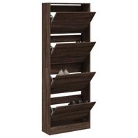Schoenenkast 60x21x163,5 cm bewerkt hout bruin eikenkleur