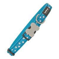 Hondenhalsband Red Dingo Style Turkoois Sterren (2,5 x 41-63 cm)