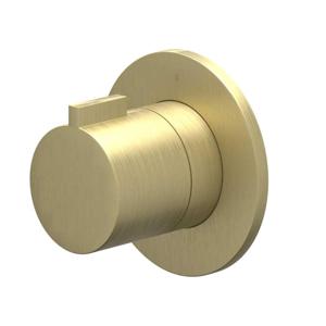 Afbouwdeel IVY Pact Inbouw Stopkraan Symmetry Met Rond Rozet Geborsteld Mat Goud PVD