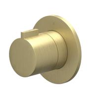 Afbouwdeel IVY Pact Inbouw Stopkraan Symmetry Met Rond Rozet Geborsteld Mat Goud PVD