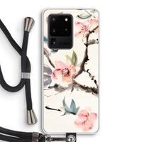 Japanse bloemen: Samsung Galaxy S20 Ultra Transparant Hoesje met koord