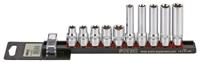 Doppenset 3/8", TX-E 10-dlg. op rail 201002