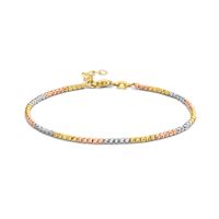 Armband Bolletjes geel-wit-en rosegoud 2 mm 17-19 cm