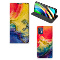 Bookcase Motorola Moto G9 Plus Watercolor Dark - thumbnail