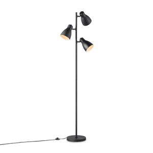 Moderne vloerlamp | 38.5/38.5/166.5cm | Zwart | 3 lichts staande lamp | geschikt voor E27 LED lichtbron | met voetschakelaar