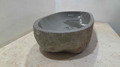 Waschbecken Flusstein RXXL231125, 89x39x15 cm