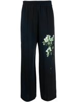 Victoria Beckham pantalon ample à fleurs - Noir - thumbnail