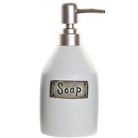 Zeeppompje/zeepdispenser wit polystone 350 ml - thumbnail