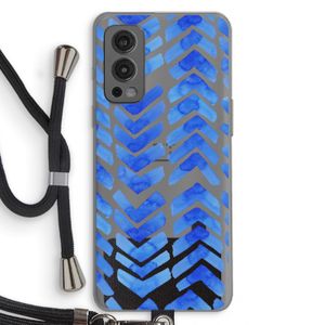 Blauwe pijlen: OnePlus Nord 2 5G Transparant Hoesje met koord