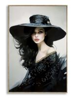 SCHILDERIJ OP DOEK GELAKT DORI MET LIJST -A- CM 62X4X92