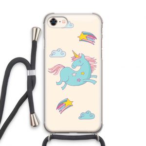 Vliegende eenhoorn: iPhone 7 Transparant Hoesje met koord
