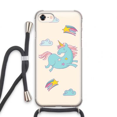 Vliegende eenhoorn: iPhone 7 Transparant Hoesje met koord