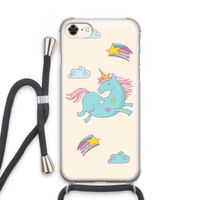 Vliegende eenhoorn: iPhone 7 Transparant Hoesje met koord