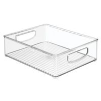 iDesign - Opbergbox met Handvaten, 20.3 x 25.4 x 7.6 cm, Stapelbaar, Kunststof, Transparant - iDesign Kitchen Binz