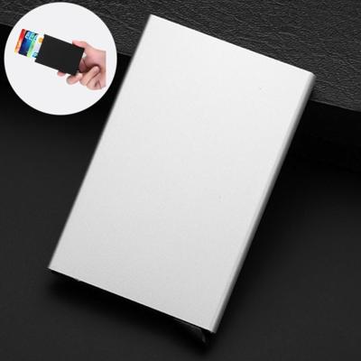 Antimagnetic Stainless Steel PU Business Card Holder Credit Card Case Size: 9.5*6.5*0.8cm(White)