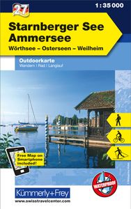 Wandelkaart 27 Outdoorkarte Starnberger See - Ammersee | Kümmerly & Fr