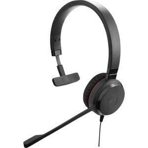Jabra Evolve 20 On Ear headset Telefoon Kabel Mono Zwart Noise Cancelling, Ruisonderdrukking (microfoon) Headset, Mono
