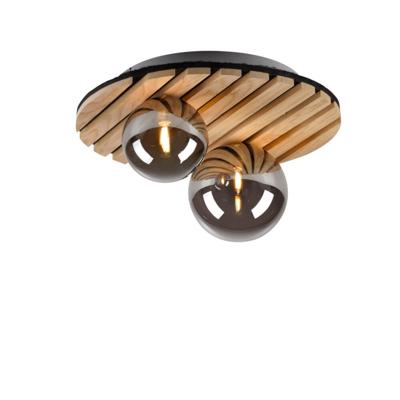 Just Light Houten plafondlampGreen Stika rond - 15208-79