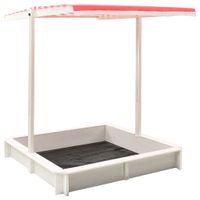 VidaXL Zandbak met verstelbaar dak uv50 vurenhout wit en rood VidaXL Zandbak met verstelbaar dak uv50 vurenhout wit en rood