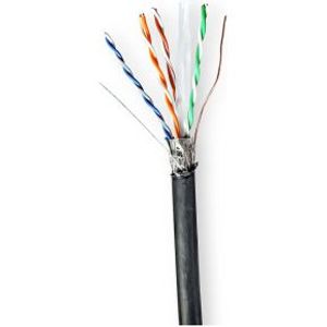 Netwerk Kabel Rol | CAT6 | Solid | S/FTP | Koper | 305.0 m | Buitenshuis | Rond | PE | Zwart | Gift