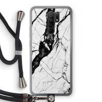 Witte marmer 2: Xiaomi Redmi 9 Transparant Hoesje met koord Witte marmer 2: Xiaomi Redmi 9 Transparant Hoesje met koord
