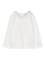 Bonpoint blouse en coton à col volanté - Blanc