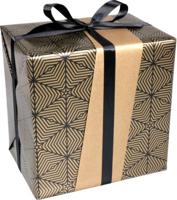 Cadeaupapier 30cm 100m 80gr/m Geo zwart goud
