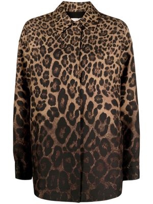 Valentino Garavani surchemise à imprimé léopard - Marron