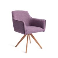Jesper Home Draaibare Eetkamerstoel 'Hofu' Turn Peach, kleur Violet Daisy