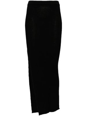 Rick Owens jupe nervurée Ziggy à coupe longue - Noir